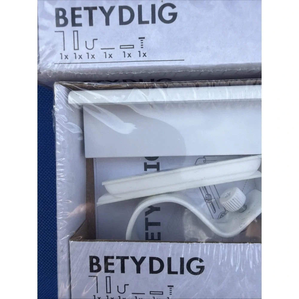 IKEA Betydlig Curtain Rod Holder Bracket White 302.198.89 Lot of 3